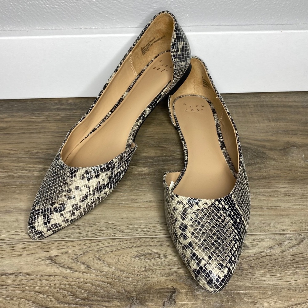 A new day Snake Skin Print Flats Size 8